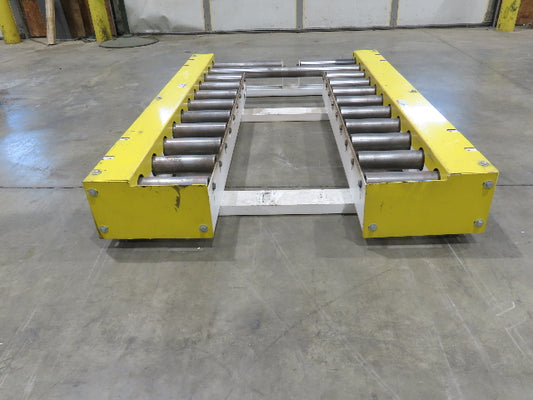 34" Pallet Track Conveyor Split Lane Forklift Load 24V MDR Motor Driven Roller