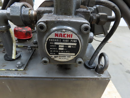 Nachi VDS-0B-1A2-10 Hydraulic Power Unit 3.94 GPM 507 PSI Variable Vane 220V 3Ph