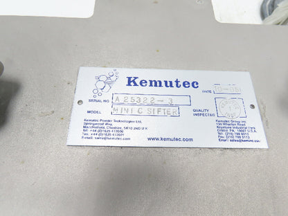 KEK Kemutec Mini C Centrifugal Rotary Screen Sifter Powder Processing .5HP 460V