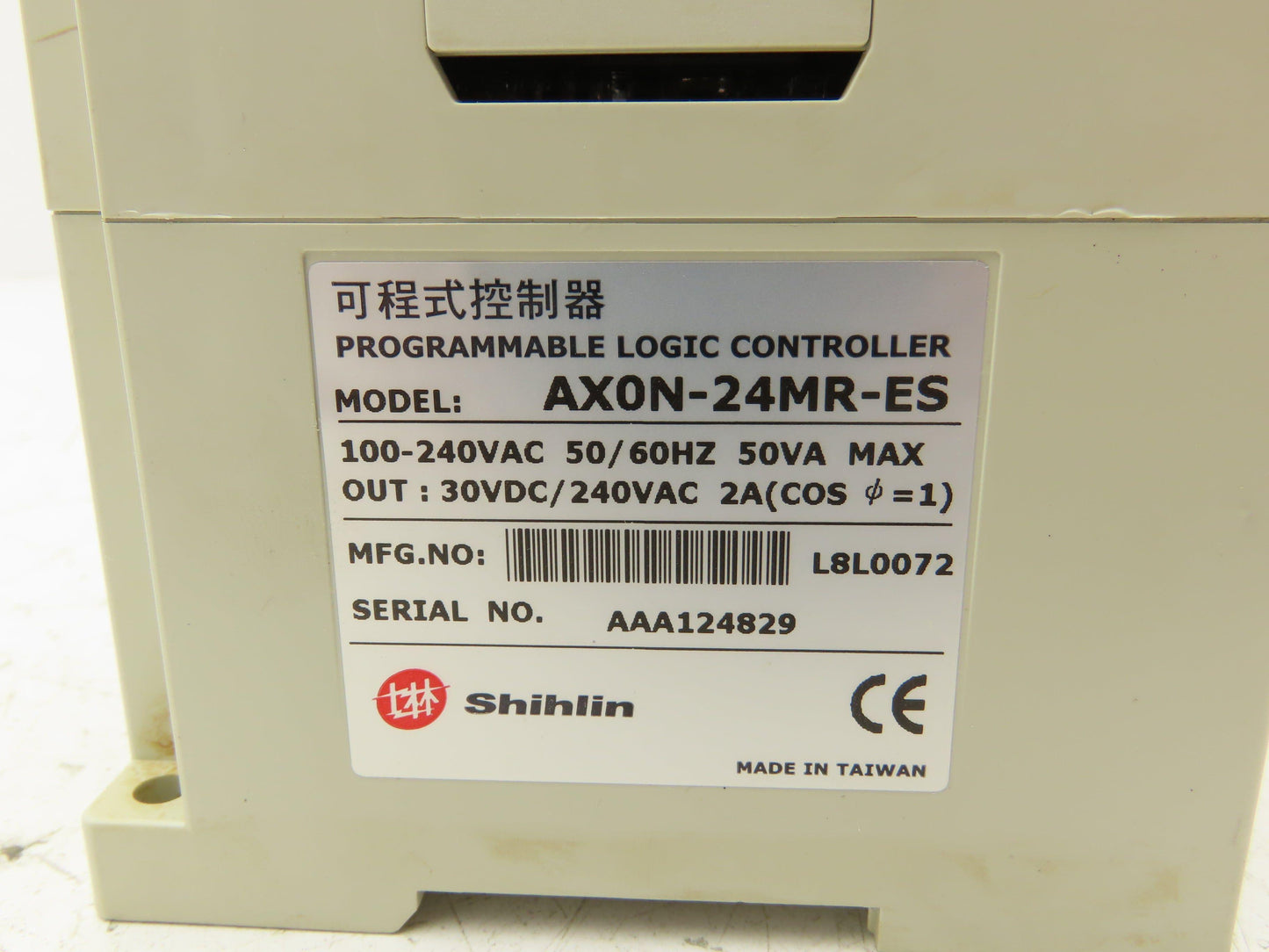 Shihlin AXON-24MR-ES Programmable Logic Controller 100-240VAC 2A 50/60HZ