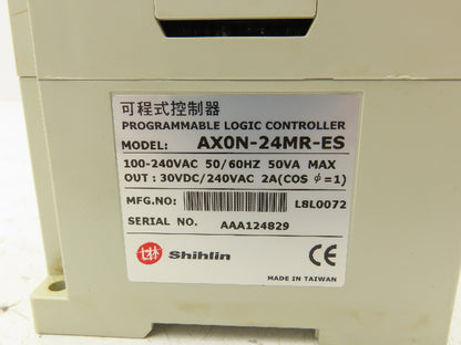Shihlin AXON-24MR-ES Programmable Logic Controller 100-240VAC 2A 50/60HZ