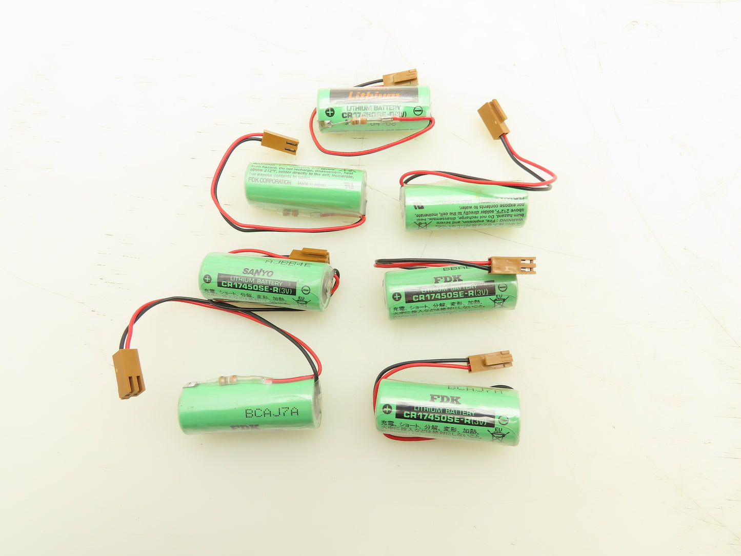 FDK/Sanyo CR17450SE-R Lithium Battery 3V 2500mAh With Plug Lot Of 7