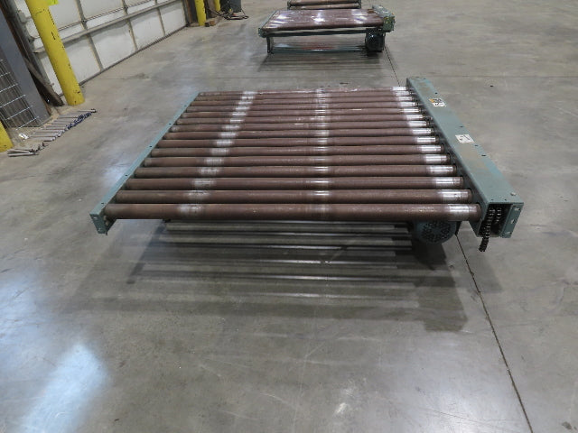 Hytrol 64"x 5' Chain Drive 2.5" Power Roller Conveyor 58"BF 1Hp 460V 30 FPM