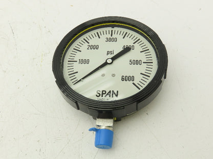 Span LFS312-6000-PSI-G Pressure Gauge 0-6000 PSI 1/2"NPT Bottom Mount