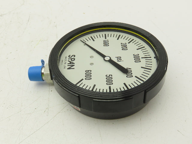 Span LFS312-6000-PSI-G Pressure Gauge 0-6000 PSI 1/2"NPT Bottom Mount