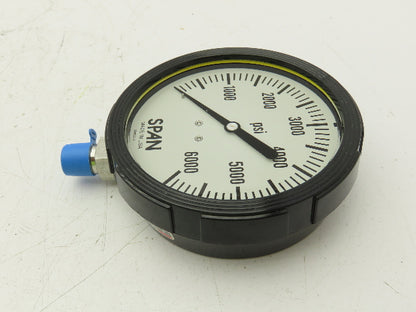 Span LFS312-6000-PSI-G Pressure Gauge 0-6000 PSI 1/2"NPT Bottom Mount
