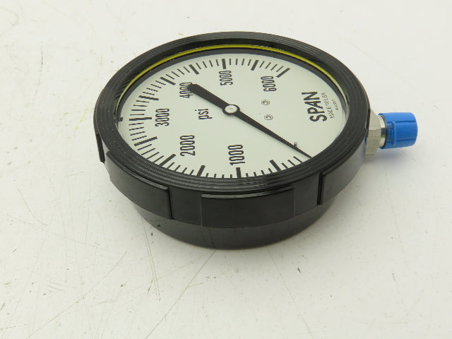 Span LFS312-6000-PSI-G Pressure Gauge 0-6000 PSI 1/2"NPT Bottom Mount