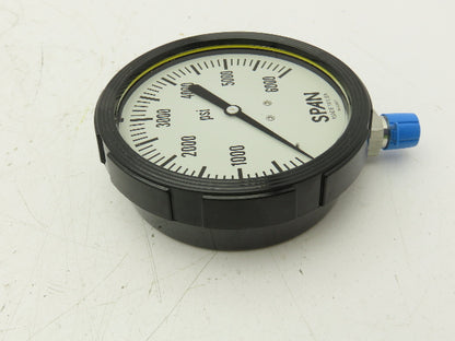 Span LFS312-6000-PSI-G Pressure Gauge 0-6000 PSI 1/2"NPT Bottom Mount