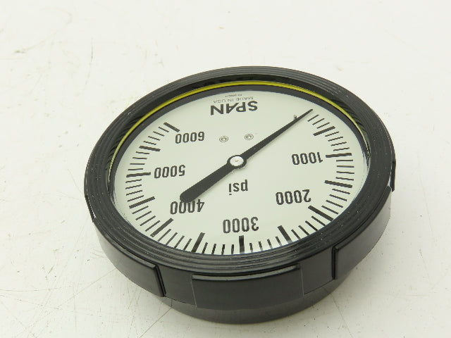 Span LFS312-6000-PSI-G Pressure Gauge 0-6000 PSI 1/2"NPT Bottom Mount