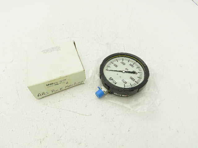Span LFS312-6000-PSI-G Pressure Gauge 0-6000 PSI 1/2"NPT Bottom Mount