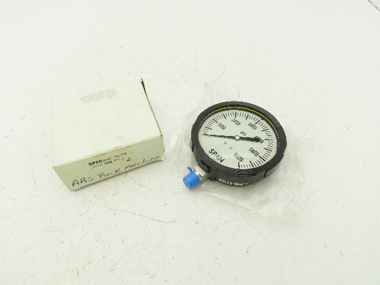 Span LFS312-6000-PSI-G Pressure Gauge 0-6000 PSI 1/2"NPT Bottom Mount