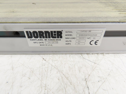 Dorner 2200 Series Flat Belt Conveyor 24"W x 36"L 24V End Drive