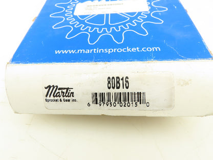 Martin 80B16 Sprocket # 80-1 16T 1" Bore Lot Of 2