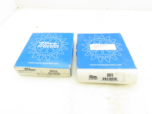 Martin 80B16 Sprocket # 80-1 16T 1" Bore Lot Of 2