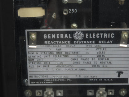General Electric Reactance Distance Relay Control Panel MPL-H13-P879  765kv