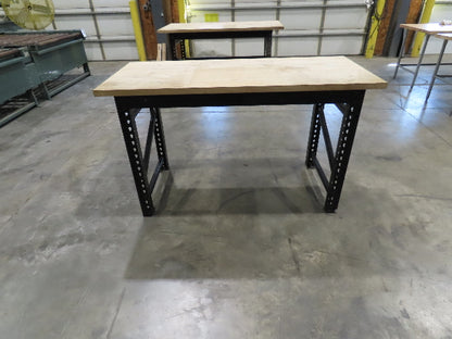 Industrial Butcher Block Top Workbench Table 68"W 30"D 40"H