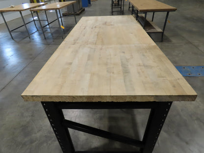 Industrial Butcher Block Top Workbench Table 68"W 30"D 40"H