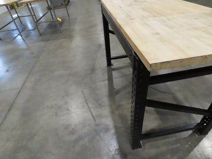 Industrial Butcher Block Top Workbench Table 68"W 30"D 40"H