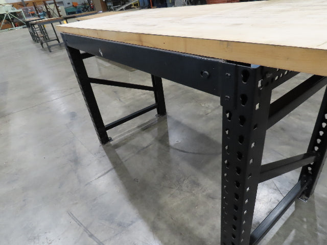 Industrial Butcher Block Top Workbench Table 68"W 30"D 40"H