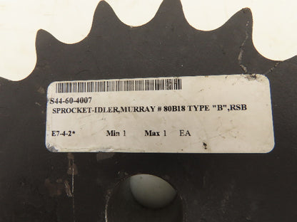 Martin 80B18 Sprocket Welded # 80 Roller Chain 18 Teeth 1" Stock Bore