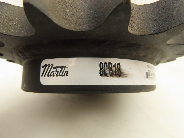 Martin 80B18 Sprocket Welded # 80 Roller Chain 18 Teeth 1" Stock Bore