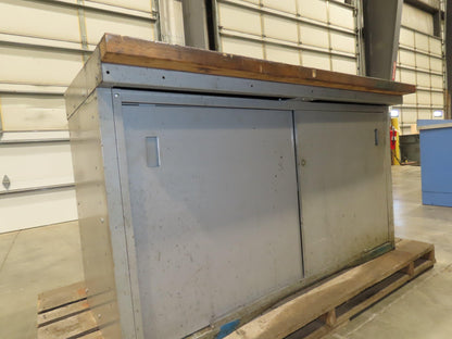 Industrial Butcher Block Top Workbench 2-Door Cabinet Workstation 60"W 30"D 36"H