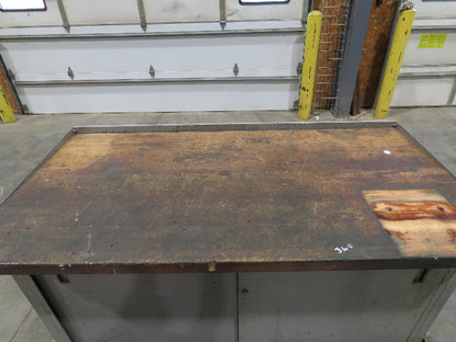 Industrial Butcher Block Top Workbench 2-Door Cabinet Workstation 60"W 30"D 36"H