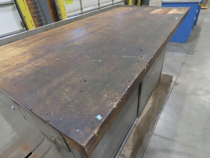 Industrial Butcher Block Top Workbench 2-Door Cabinet Workstation 60"W 30"D 36"H