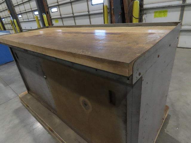 Industrial Butcher Block Top Workbench 2-Door Cabinet Workstation 72"W 29"D 36"H
