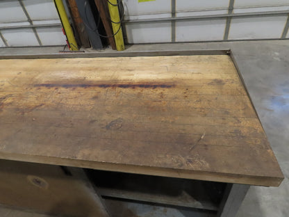 Industrial Butcher Block Top Workbench 2-Door Cabinet Workstation 72"W 29"D 36"H