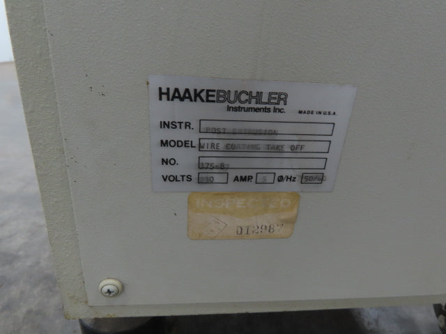 Haake Buchler Injection Molding Heated Pump & Wire Coating Take Off Machine
