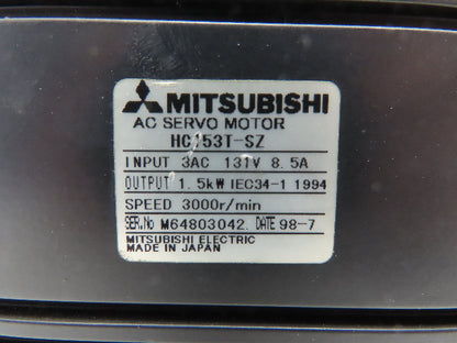 Mitsubishi HC153T-SZ AC Servo Motor 1.5kw 3000RPM Rotary Absolute Encoder