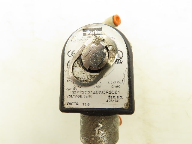 Parker 06F23C2140ACF4C01 Brass Solenoid Valve 2-Way Normally Closed 3/8" NPT 24V