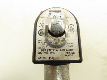 Parker 06F23C2140ACF4C01 Brass Solenoid Valve 2-Way Normally Closed 3/8" NPT 24V