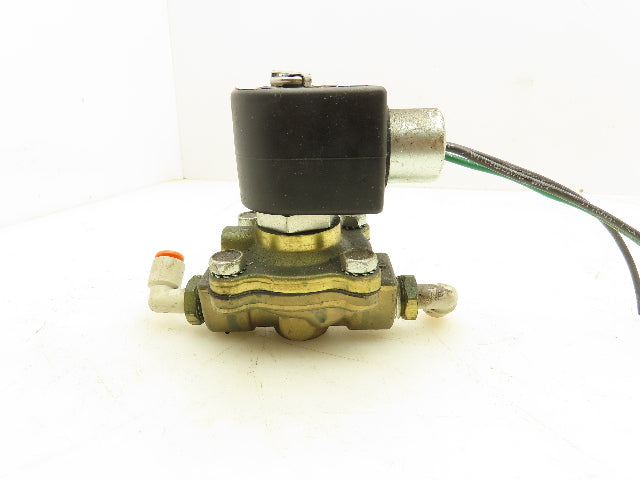 Parker 06F23C2140ACF4C01 Brass Solenoid Valve 2-Way Normally Closed 3/8" NPT 24V