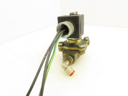Parker 06F23C2140ACF4C01 Brass Solenoid Valve 2-Way Normally Closed 3/8" NPT 24V