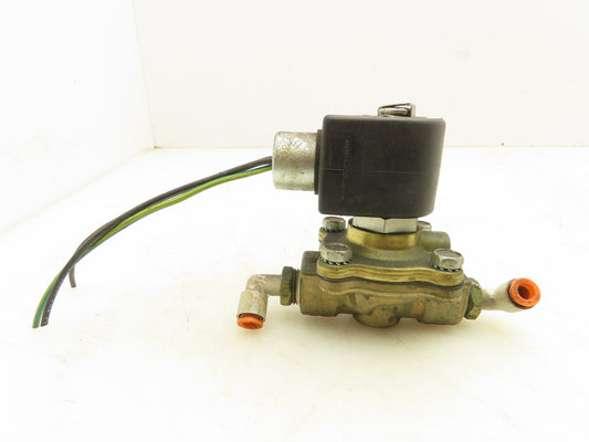 Parker 06F23C2140ACF4C01 Brass Solenoid Valve 2-Way Normally Closed 3/8" NPT 24V