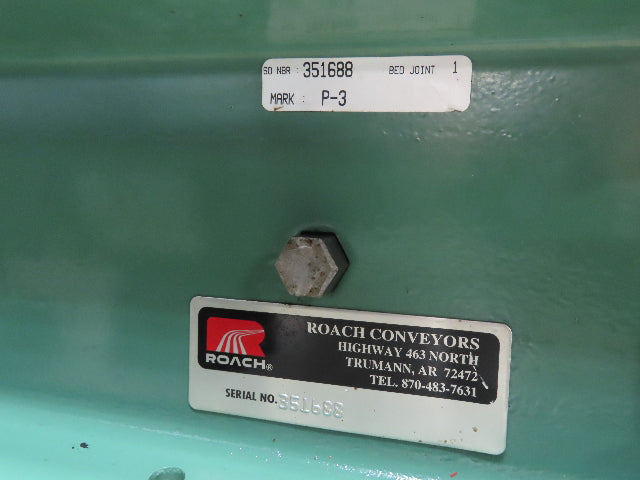 Roach 36"x 48" Chain Driven 2.5" Live Roller Conveyor 30"BF 3/4Hp 460V 20 FPM
