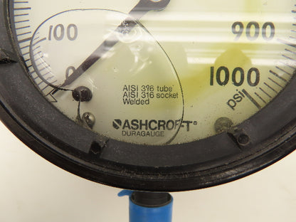 Ashcroft Cole Palmer DuraGauge Liquid Filled High Pressure Gauge 0-1000 PSI