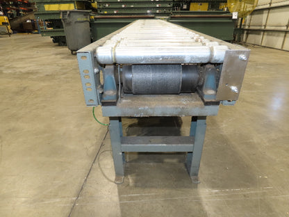 Hytrol 16"x10' Flat Belt Driven Roller Conveyor 15"BF Zero Pressure Accumulation