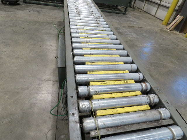 Hytrol 16"x10' Flat Belt Driven Roller Conveyor 15"BF Zero Pressure Accumulation