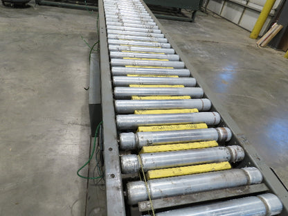 Hytrol 16"x10' Flat Belt Driven Roller Conveyor 15"BF Zero Pressure Accumulation