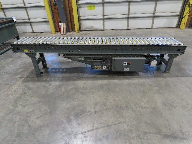 Hytrol 16"x10' Flat Belt Driven Roller Conveyor 15"BF Zero Pressure Accumulation