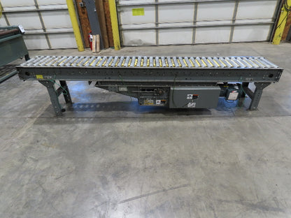 Hytrol 16"x10' Flat Belt Driven Roller Conveyor 15"BF Zero Pressure Accumulation