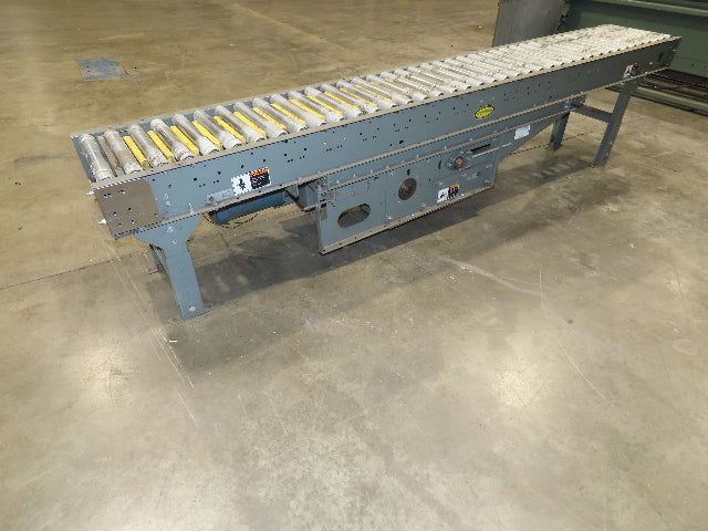 Hytrol 16"x10' Flat Belt Driven Roller Conveyor 15"BF Zero Pressure Accumulation
