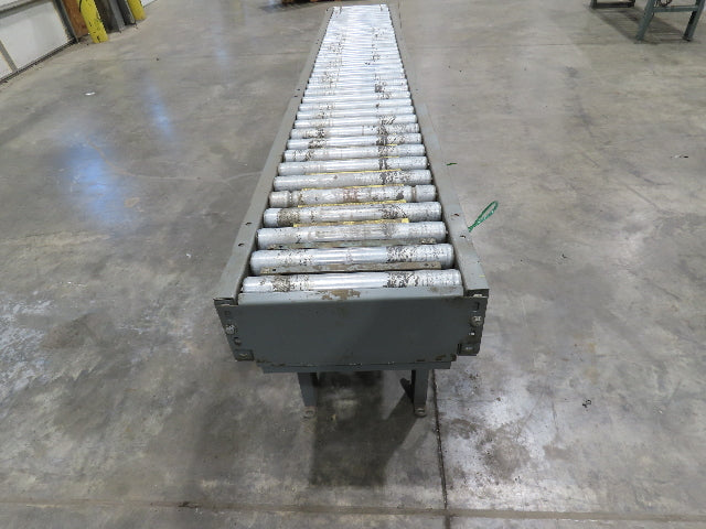 Hytrol 16"x10' Flat Belt Driven Roller Conveyor 15"BF Zero Pressure Accumulation