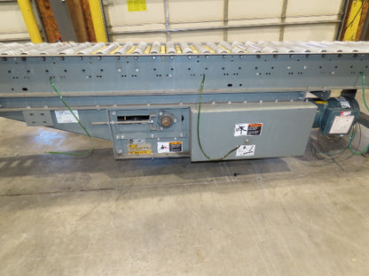 Hytrol 16"x10' Flat Belt Driven Roller Conveyor 15"BF Zero Pressure Accumulation