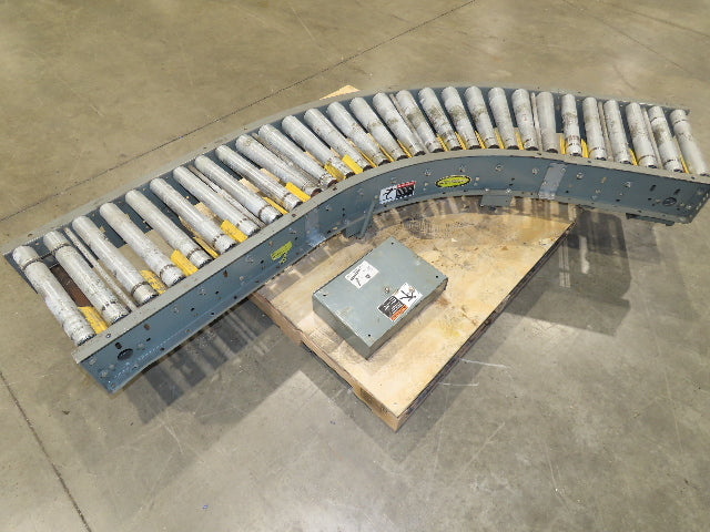 Hytrol 18"x 88" V-Belt Driven 1.9" Roller Conveyor 45° Section 15"BF  -No Drive