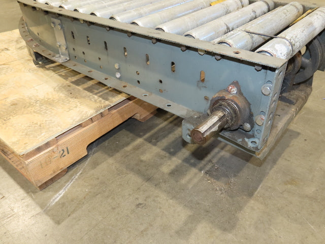 Hytrol 18"x 88" V-Belt Driven 1.9" Roller Conveyor 45° Section 15"BF  -No Drive