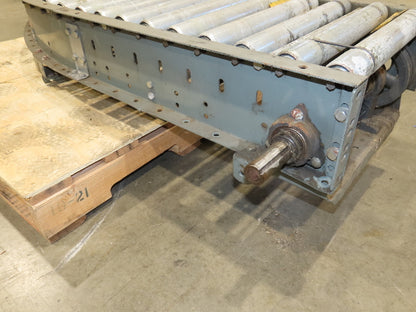 Hytrol 18"x 88" V-Belt Driven 1.9" Roller Conveyor 45° Section 15"BF  -No Drive